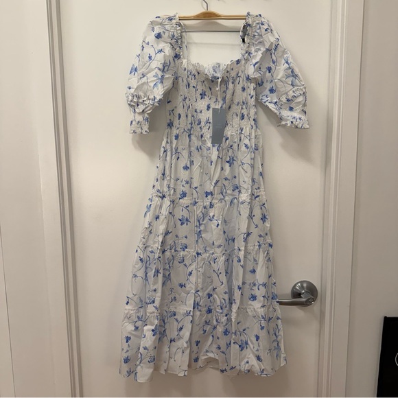 Hill House - Nesli Nap Dress, Blue Botanical - XS - Picture 2 of 3